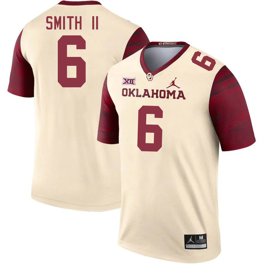 Men #6 Nigel Smith II Oklahoma Sooners College Football Jerseys Stitched-Cream